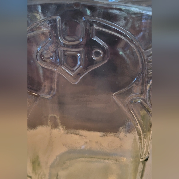 Ornate Embossed Clear Glass Apothecary Canister Cork Lid Large - Picture 10 of 10